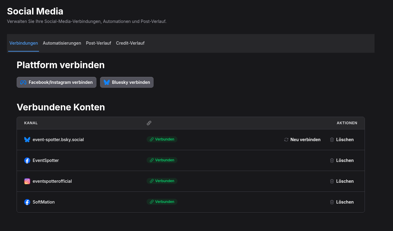 Connect your social media accounts